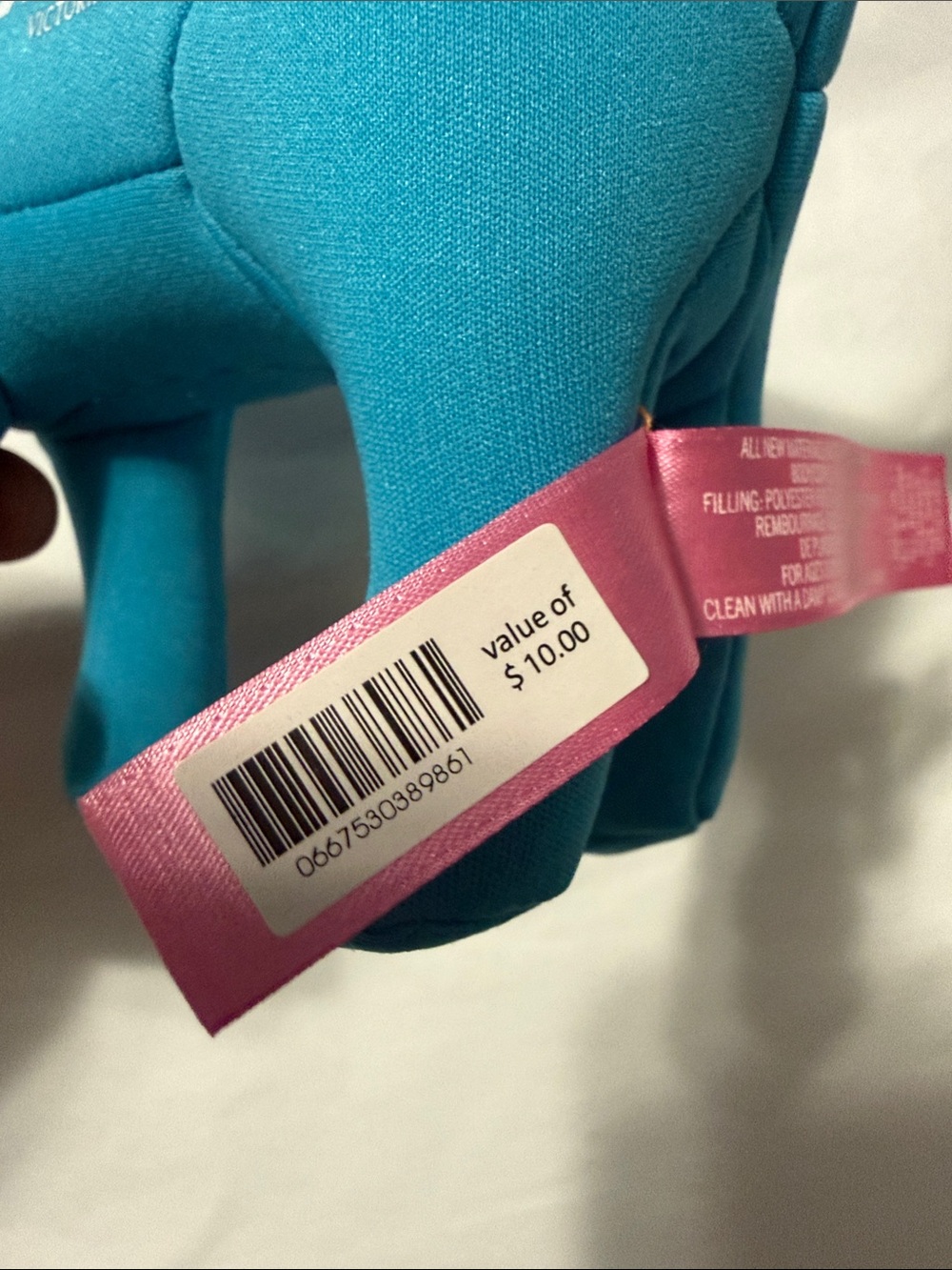 PINK Victoria's Secret Teal Plush Dog w/White PINK Logo - Picture 5 of 5